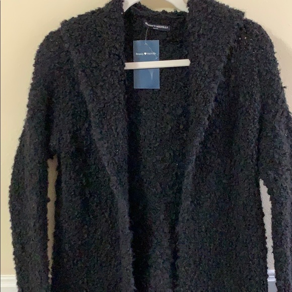 Brandy❤︎Melville fuzzy open front hooded cardigan - Picture 2 of 5